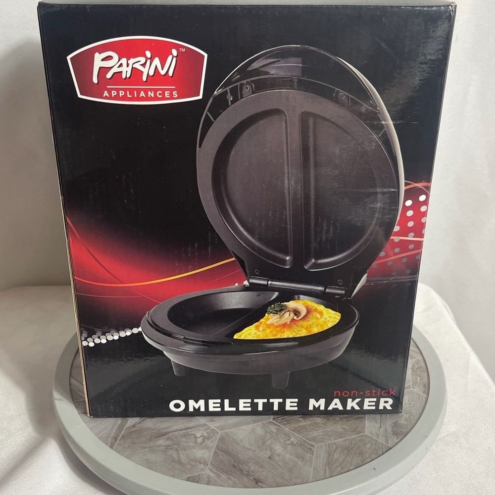 Parini Non Stick Omelette Maker Electric Breakfast Cooker w Box Manual